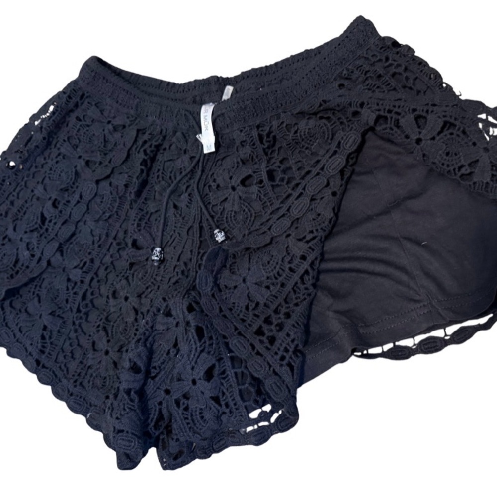 Murmur Black Lace Women Shorts